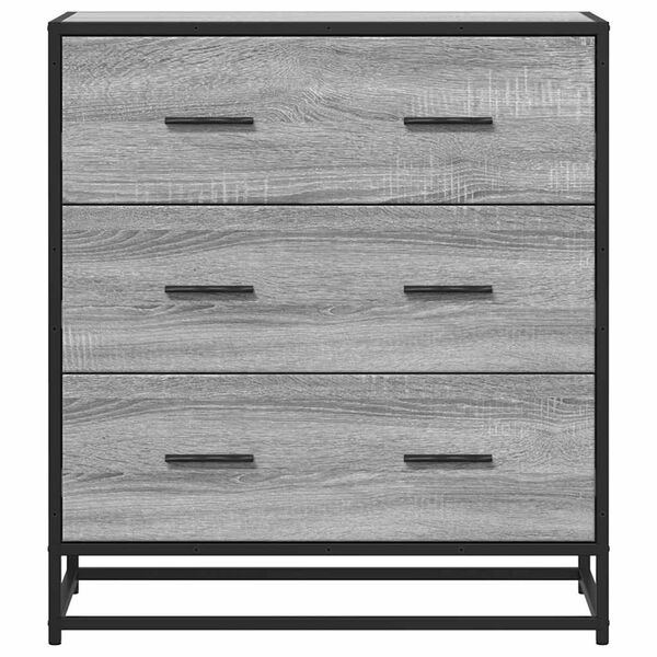vidaXL Sideboard Grey Sonoma 68x35x76 cm Engineered Wood and Metal
