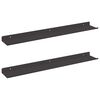 vidaXL Floating Shelf Wall-mounted 2 pcs Black 60 x 8.5 x 2.5 cm Steel