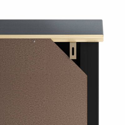 vidaXL Bathroom Cabinet BERG Black 40x34x80 cm Solid Wood Pine