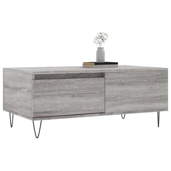 vidaXL Coffee Table Grey Sonoma 90x50x36.5 cm Engineered Wood