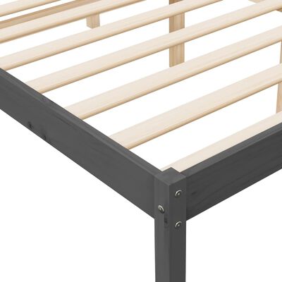 vidaXL Bed Frame Grey 180x200cm Super King Size Solid Wood Pine