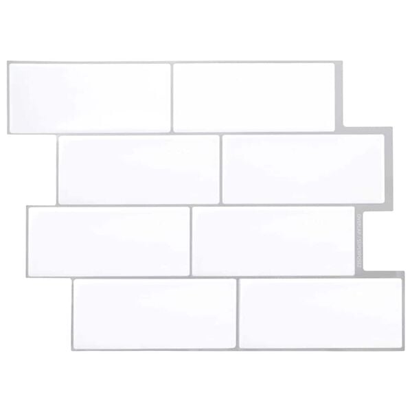 vidaXL Decorative Stickers 10 pcs White Grey 29.4 x 21.4 x 0.8 cm