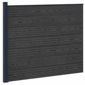 vidaXL Fence Panel WPC and Aluminium Black