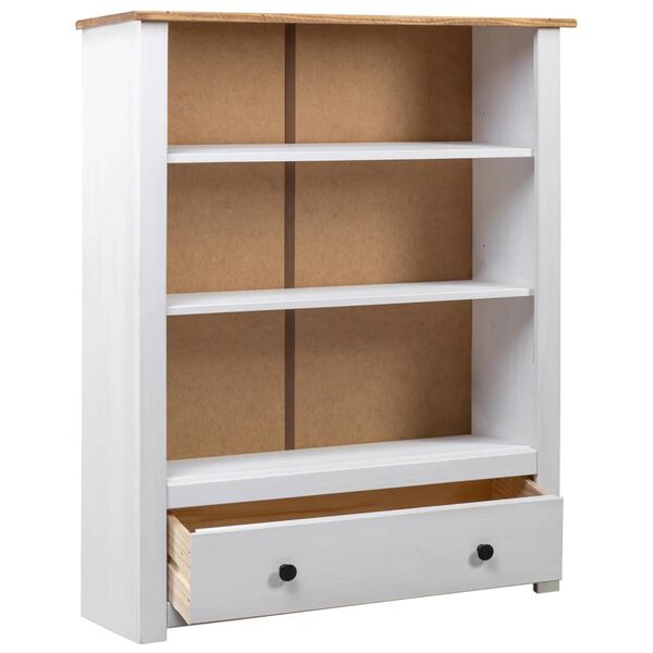 vidaXL Bookcase White 80x35x110 cm Solid Pine Wood Panama Range