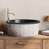 vidaXL Sink Black &Oslash;40x15 cm Marble
