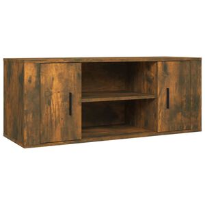 vidaXL TV Cabinet Smoked Oak 100x35x40 cm Engineered Wood