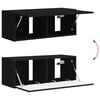 vidaXL TV Cabinet Set 4 pcs Black Engineered Wood