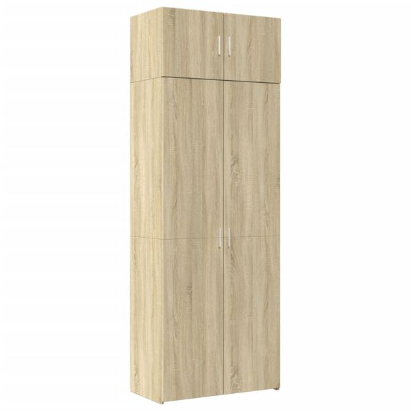 vidaXL Storage Cabinet Sonoma Oak 80x42.5x225 cm Engineered Wood