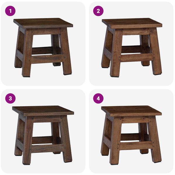 vidaXL Stool Natural 26 x 26 x 26 cm Mahogany Wood