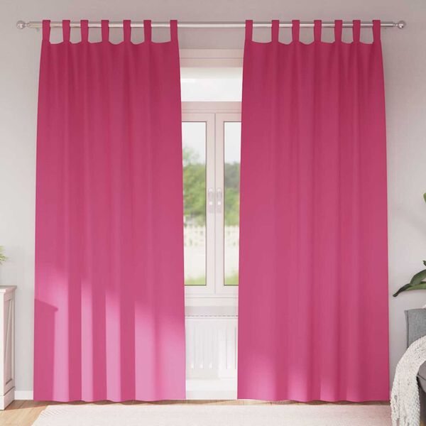 vidaXL Blackout Curtains with Rings 2 pcs Bright Pink 260 x 140 cm