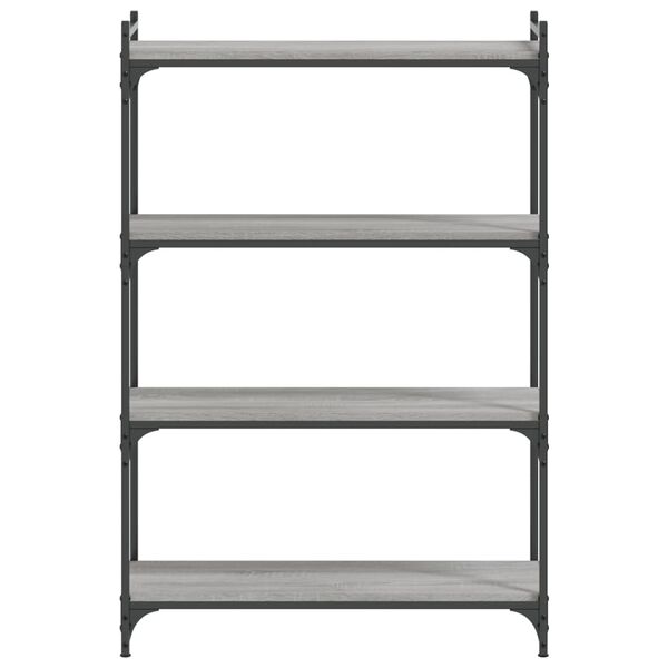 vidaXL Bookcase 4-Tier Grey Sonoma 80x30x120 cm Engineered Wood