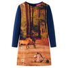 vidaXL Kids' Dress with Long Sleeves Navy 116