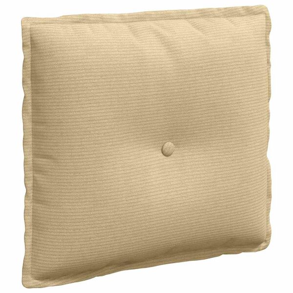 vidaXL Back Pillow Grey Green 50 x 45 cm Corduroy Fabric