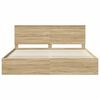 vidaXL Bed Frame with Headboard Sonoma 200 x 200 cm Solid Pine Wood