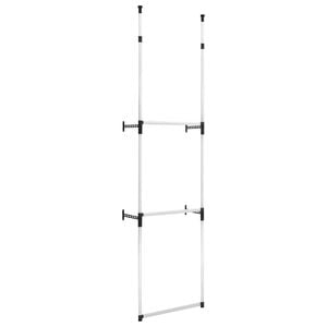 vidaXL Telescopic Wardrobe System with Rods Aluminium