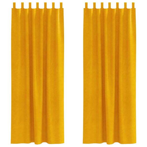 vidaXL Blackout Curtains 2 pcs Mustard Yellow 140 x 260 cm Velvet
