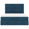 vidaXL Ottoman Bed with Mattresses Dark Blue 140x200cm Velvet