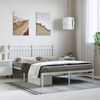 vidaXL Metal Bed Frame without Mattress with Headboard White 150x200cm