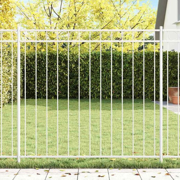 vidaXL Fence Element Assen White 170 x 120 cm Steel