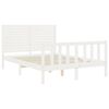 vidaXL Bed Frame without Mattress White Small Double Solid Wood Pine