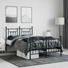 vidaXL Metal Bed Frame without Mattress with Footboard Black 120x200cm