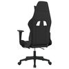 vidaXL Swivel Gaming Chair with Footrest Black and White Fabric
