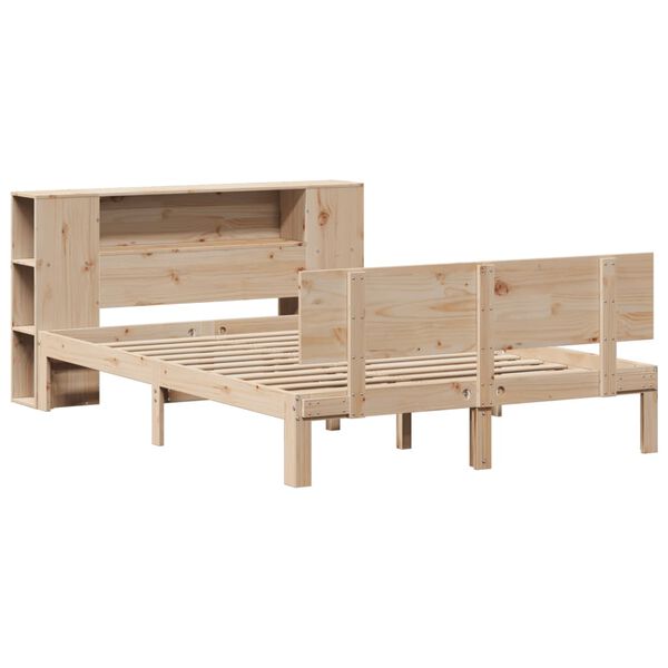 vidaXL Bookcase Bed without Mattress 140x200cm Solid Wood Pine