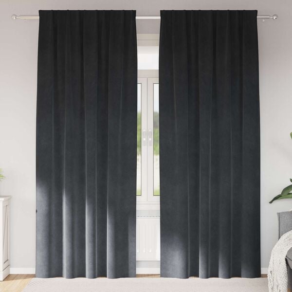 vidaXL Blackout Curtains 2 pcs Light Grey 140 x 260 cm Velvet