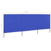 vidaXL 3-panel Wind Screen Fabric 400x80 cm Azure Blue