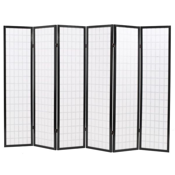 vidaXL Folding 6-Panel Room Divider Japanese Style 240x170 cm Black