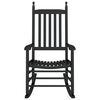 vidaXL Rocking Chair with Curved Seat Black Solid Wood Poplar