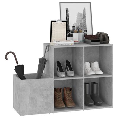 vidaXL Hall Shoe Cabinet Concrete Grey 105x35.5x70 cm Engineered Wood