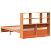vidaXL Bookcase Bed Frame Wax Brown 140 x 200 cm Solid Pine Wood