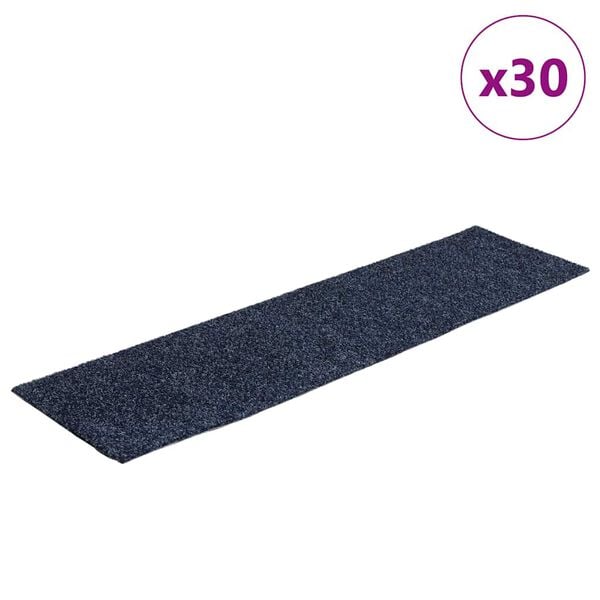 vidaXL Stair Mats Self-adhesive 30 pcs 76x20 cm Grey Blue Rectangular