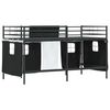 vidaXL Kids'Loft Bed Frame with Curtains Black 100 x 201 cm