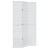 vidaXL Room Divider 3 Panels White Solid Wood Paulownia