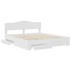 vidaXL Bed Frame with Headboard White 200 x 200 cm Engineered Wood