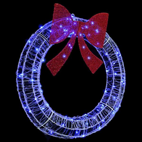 vidaXL Wreath with 80 LEDs Blue 92 x 9.5 x 92 cm Acrylic