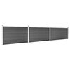 vidaXL Fence Panel Set WPC 526x105 cm Black
