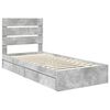 vidaXL Storage Bed Concrete Grey 90 x 190 cm Engineered Wood