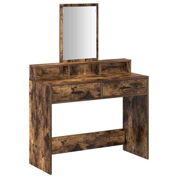vidaXL Dressing Table Smoked Oak 100 x 41 x 140 cm Engineered Wood