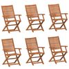 vidaXL Folding Chairs 6 pcs 57x66x95 cm Solid Wood Acacia