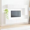 vidaXL TV Cabinet Set 5 pcs High Gloss White Engineered Wood