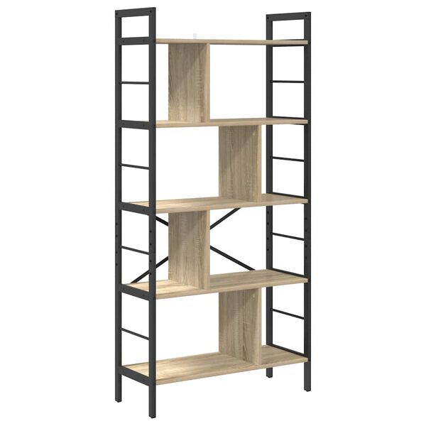vidaXL Bookshelf Sonoma Oak 75 x 30 x 156 cm Engineered Wood