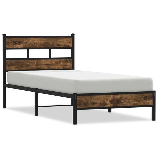 vidaXL Bed Frame without Mattress with Headboard Sonoma Oak 100x200 cm