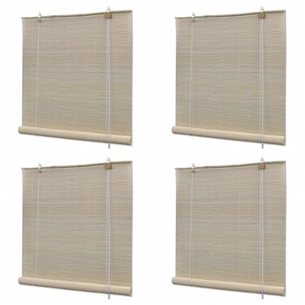vidaXL Bamboo Roller Blinds 4 pcs 120x160 cm Natural
