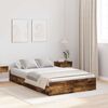 vidaXL Storage Bed Frame Smoked Oak 120 x 190 cm Engineered Wood