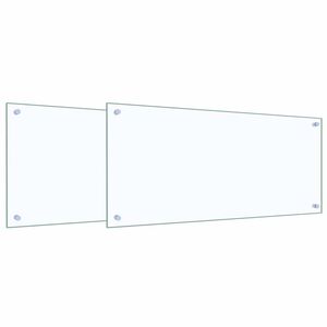 vidaXL Kitchen Backsplash 2 pcs Transparent 90 x 40 cm Tempered Glass