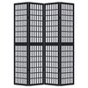 vidaXL Room Divider 4 Panels Black Solid Wood Paulownia