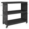 vidaXL Tool Trolley with Shelf Black 75 x 35 x 73 cm Cold-rolled Steel